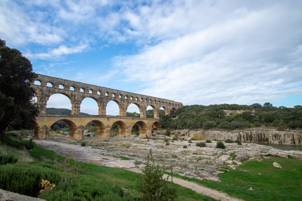 Pont du Gard en la ruta al Lago di Como y Venecia en autocaravana