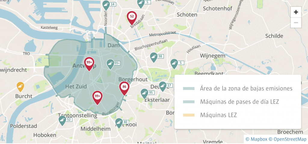 Zona de bajas emisiones en Amberes